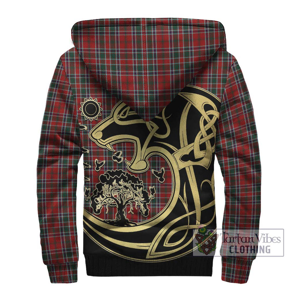 Donald of Lochmaddy Tartan Sherpa Hoodie with Family Crest Celtic Wolf Style - Tartan Vibes Clothing