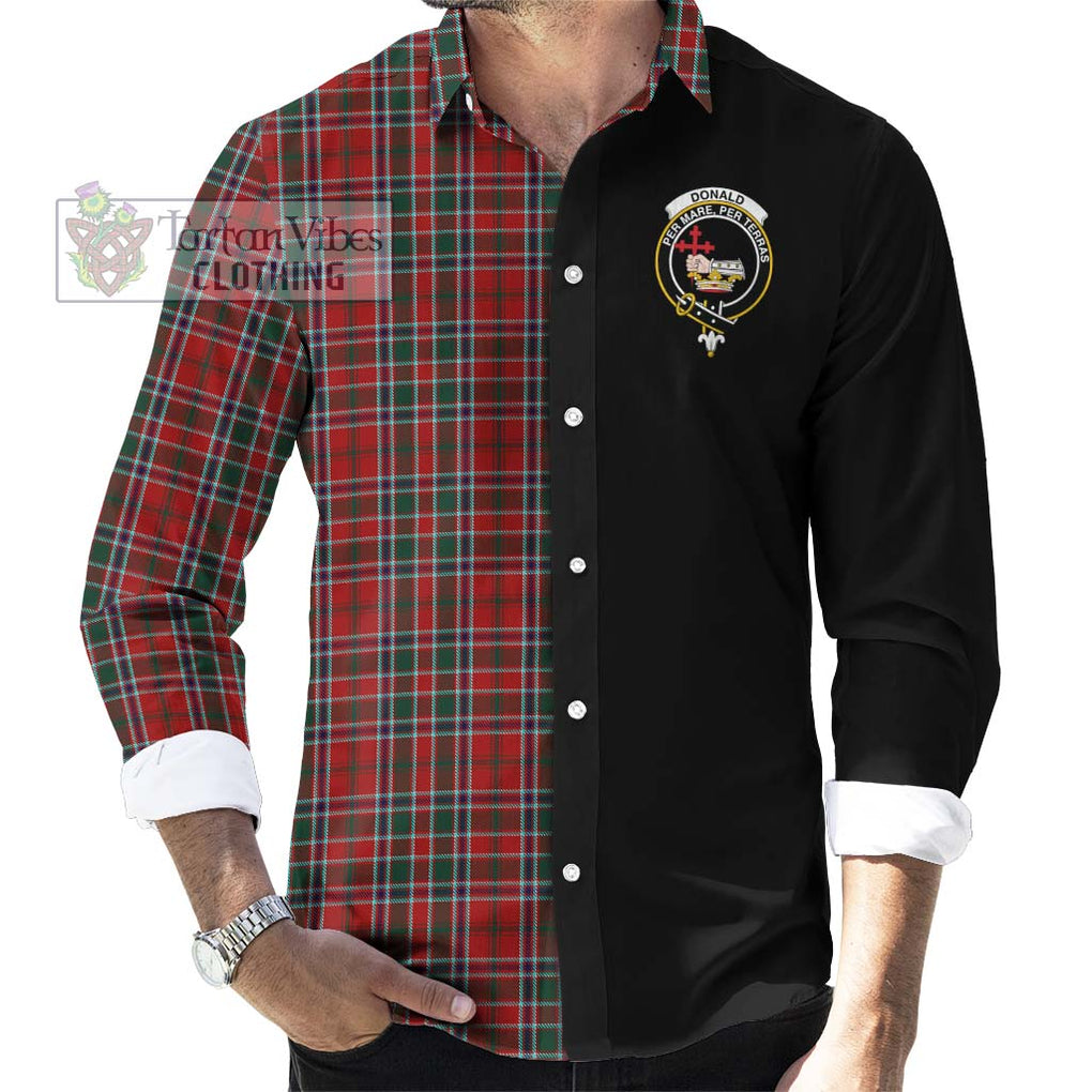 Donald of Lochmaddy Tartan Long Sleeve Button Shirt with Family Crest and Half Of Me Style - Tartanvibesclothing Shop