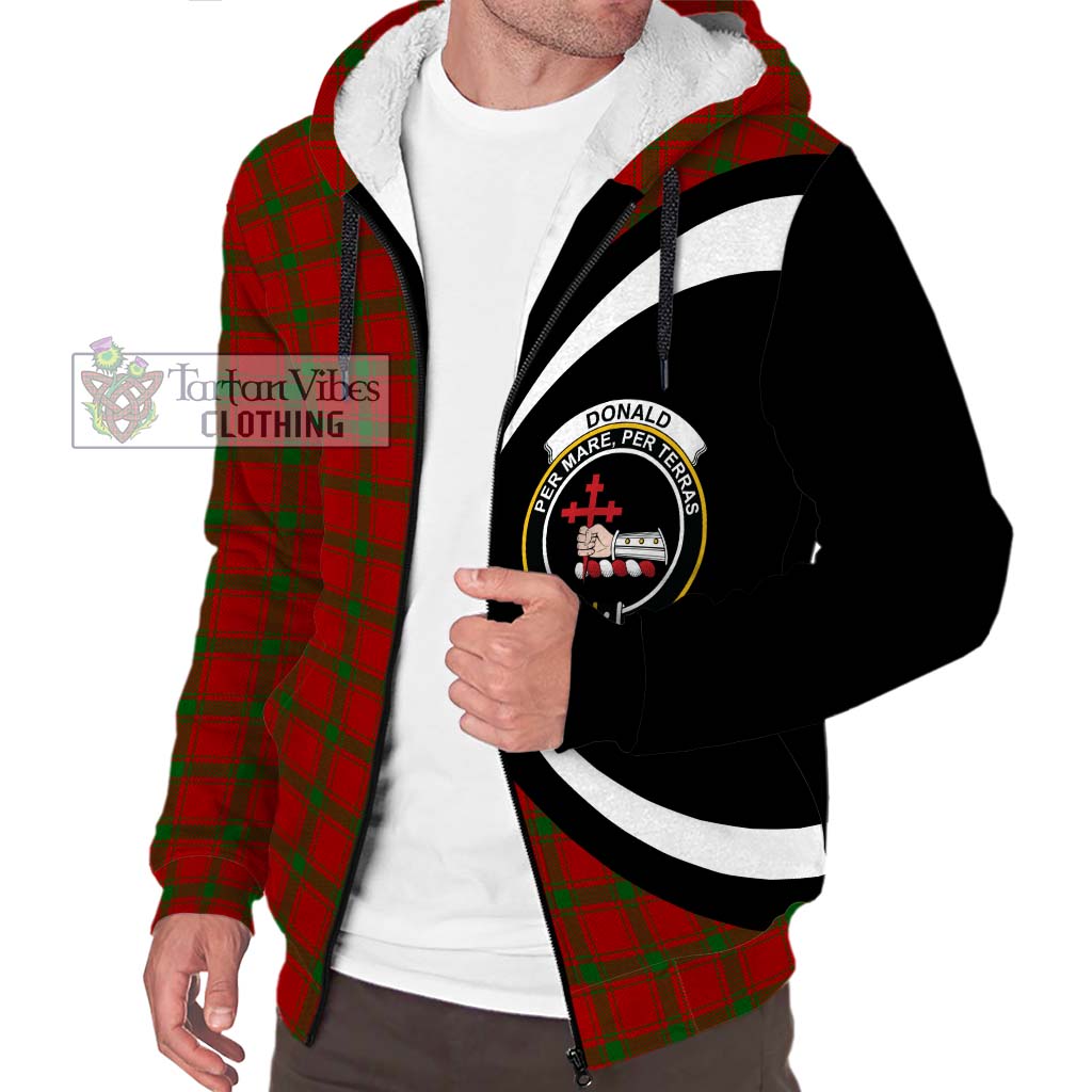 Donald of Sleat Tartan Sherpa Hoodie with Family Crest Circle Style Unisex S - Tartan Vibes Clothing