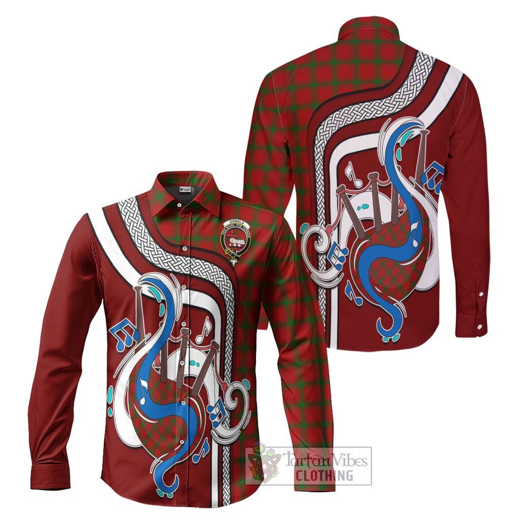 Donald of Sleat Tartan Long Sleeve Button Shirt with Epic Bagpipe Style Men's Shirt S - Tartanvibesclothing Shop