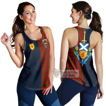 Donald of Sleat Tartan Women's Racerback Tanks Alba with Scottish Lion Royal Arm Half Style