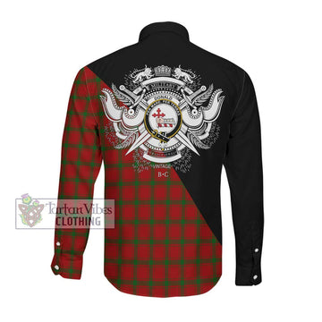 Donald of Sleat Tartan Long Sleeve Button Shirt with Family Crest and Military Logo Style