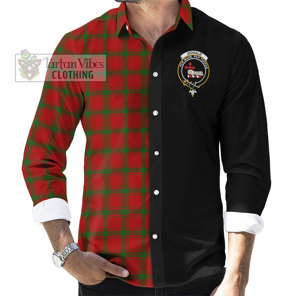 Donald of Sleat Tartan Long Sleeve Button Shirt with Family Crest and Half Of Me Style - Tartanvibesclothing Shop