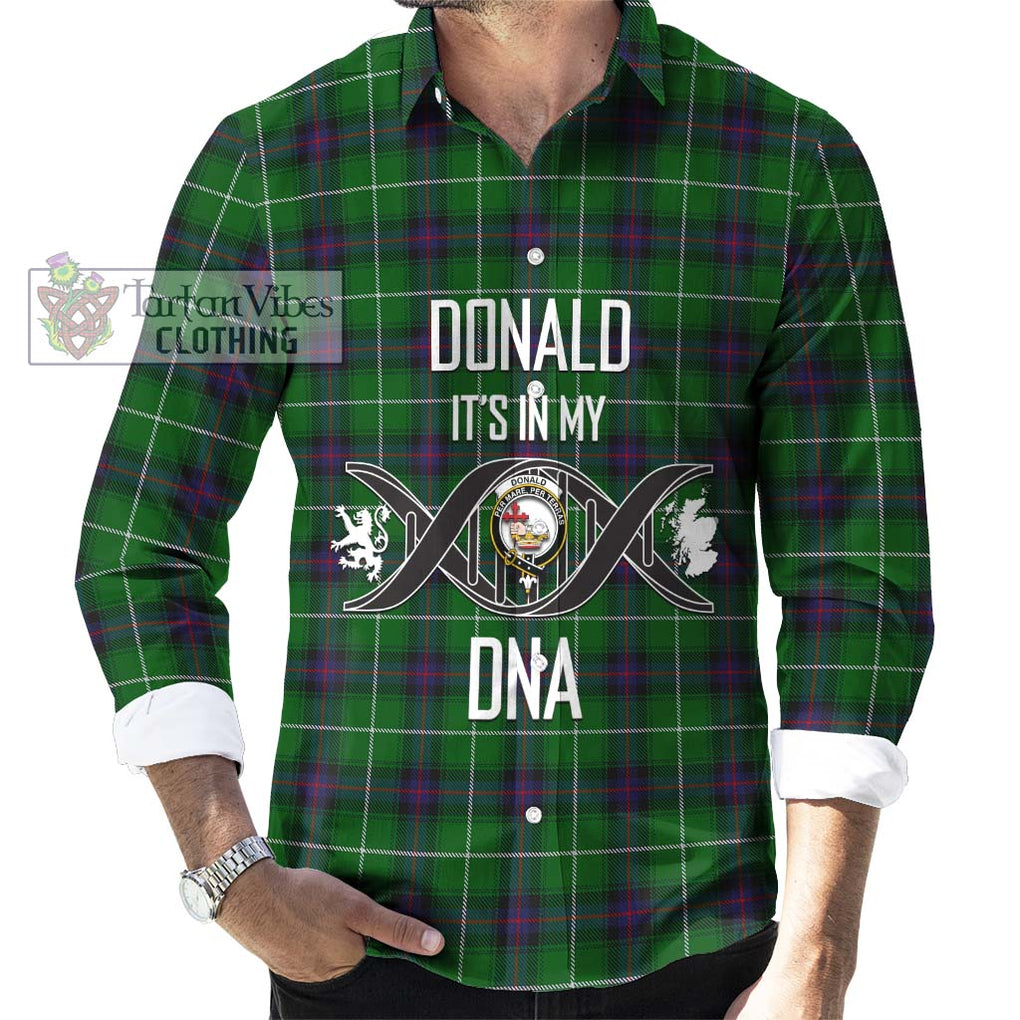 Donald of The Isles Tartan Long Sleeve Button Shirt with Family Crest DNA In Me Style Men's Shirt S - Tartanvibesclothing Shop