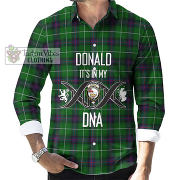 Donald of The Isles Tartan Long Sleeve Button Shirt with Family Crest DNA In Me Style