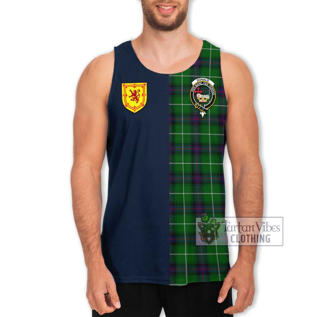 Tartan Vibes Clothing Donald of The Isles Tartan Men's Tank Top with Scottish Lion Royal Arm Half Style