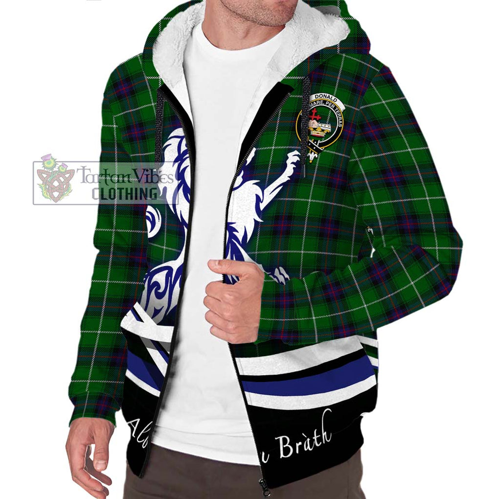 Donald of The Isles Tartan Sherpa Hoodie with Alba Gu Brath Regal Lion Emblem Unisex S - Tartanvibesclothing Shop