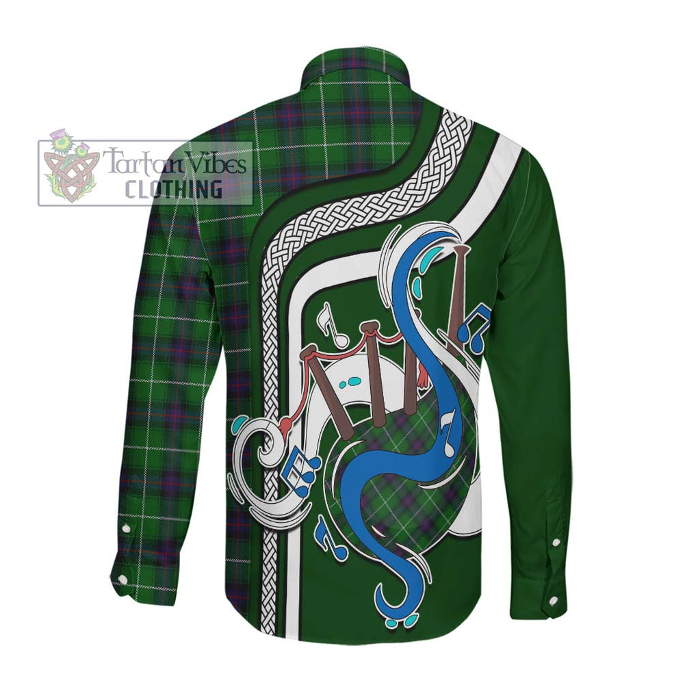 Donald of The Isles Tartan Long Sleeve Button Shirt with Epic Bagpipe Style Men's Shirt - Tartanvibesclothing Shop