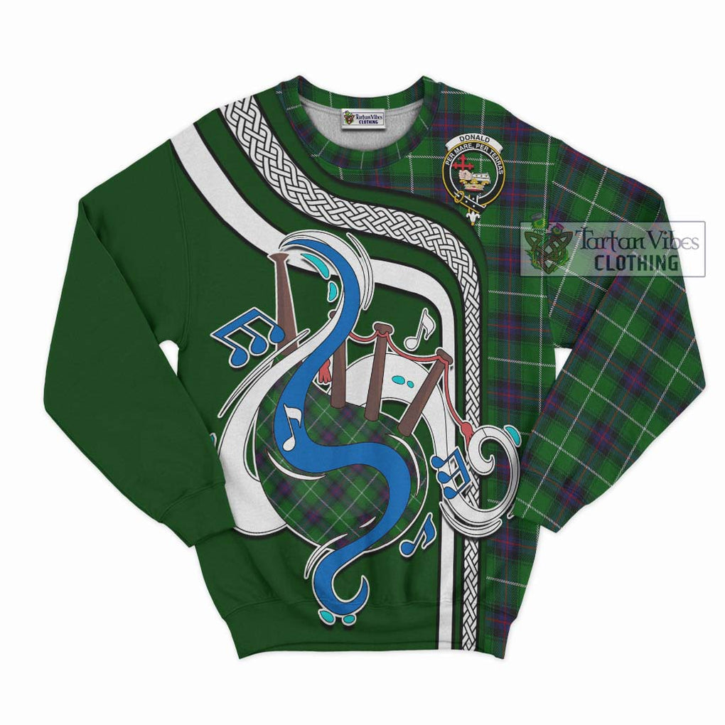 Donald of The Isles Tartan Sweatshirt with Epic Bagpipe Style - Tartanvibesclothing Shop