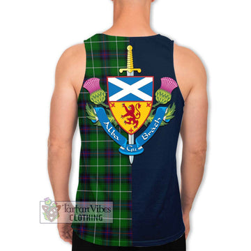 Donald of The Isles Tartan Men's Tank Top Alba with Scottish Lion Royal Arm Half Style