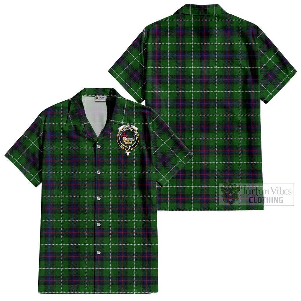 Donald of The Isles Tartan Cotton Hawaiian Shirt with Family Crest Kid - Tartan Vibes Clothing