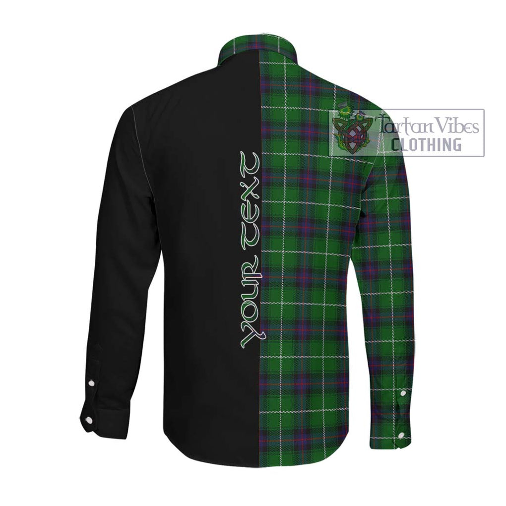 Donald of The Isles Tartan Long Sleeve Button Shirt with Family Crest and Half Of Me Style Men's Shirt - Tartanvibesclothing Shop