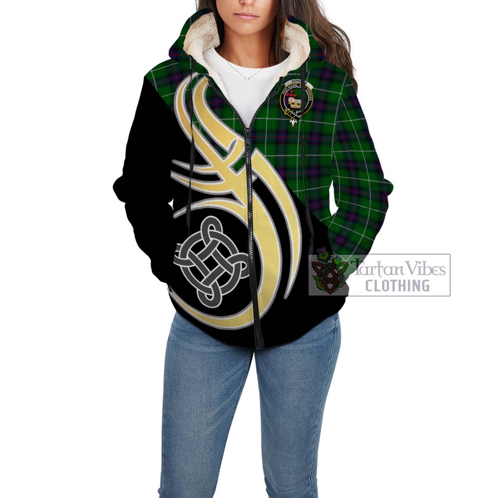 Donald of The Isles Tartan Sherpa Hoodie with Family Crest and Celtic Symbol Style Unisex - Tartan Vibes Clothing