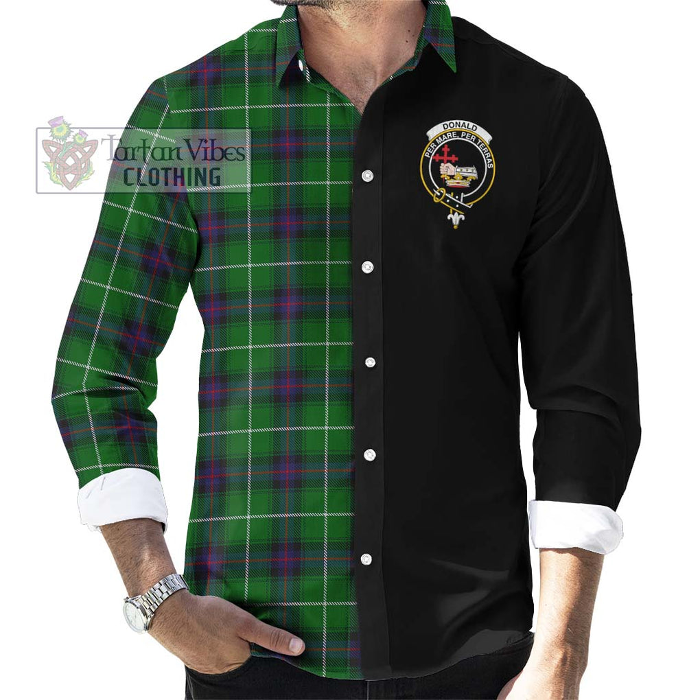 Donald of The Isles Tartan Long Sleeve Button Shirt with Family Crest and Half Of Me Style - Tartanvibesclothing Shop