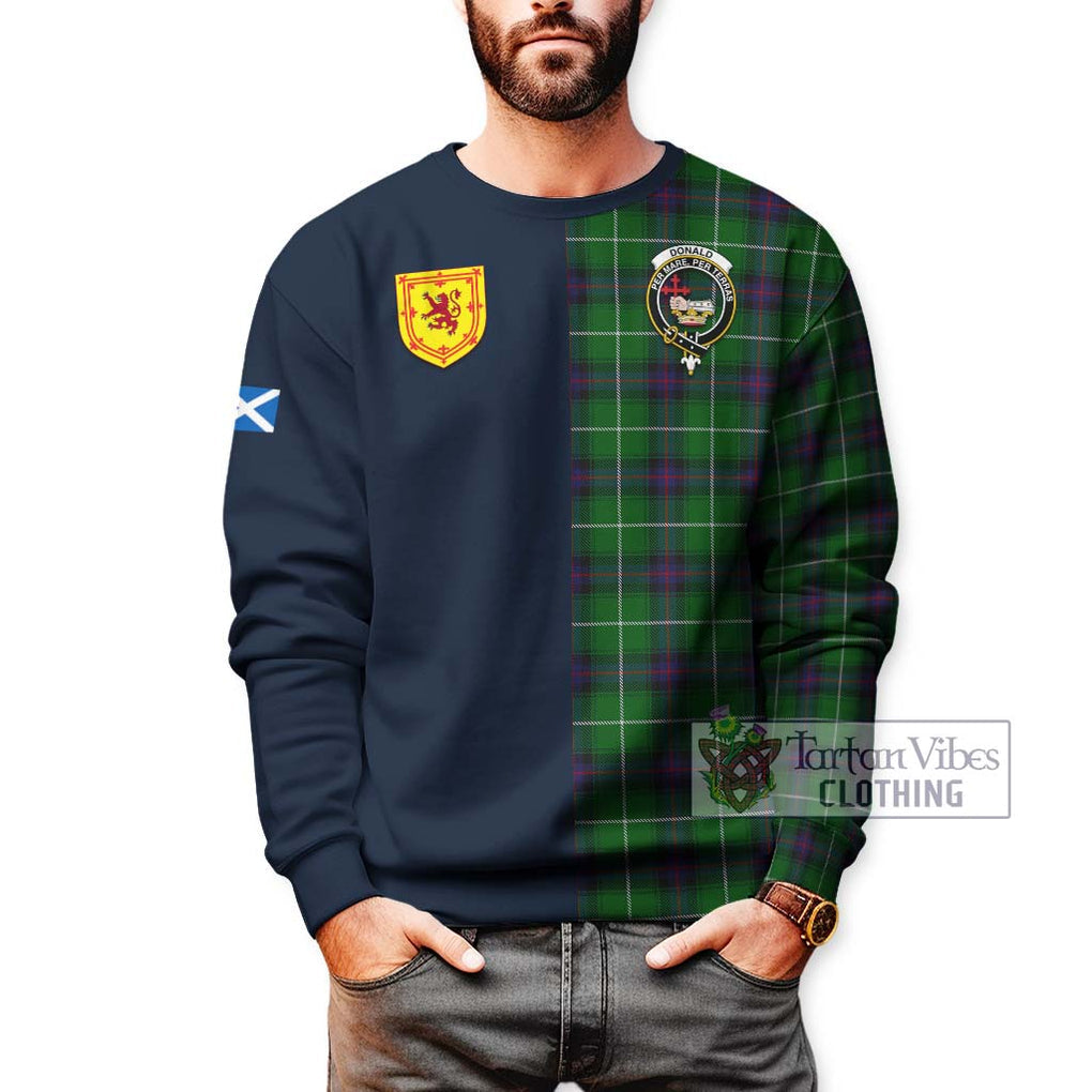 Tartan Vibes Clothing Donald of The Isles Tartan Sweatshirt with Scottish Lion Royal Arm Half Style