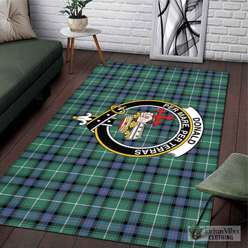 Donald of the Isles Hunting Ancient Tartan Area Rug with Family Crest