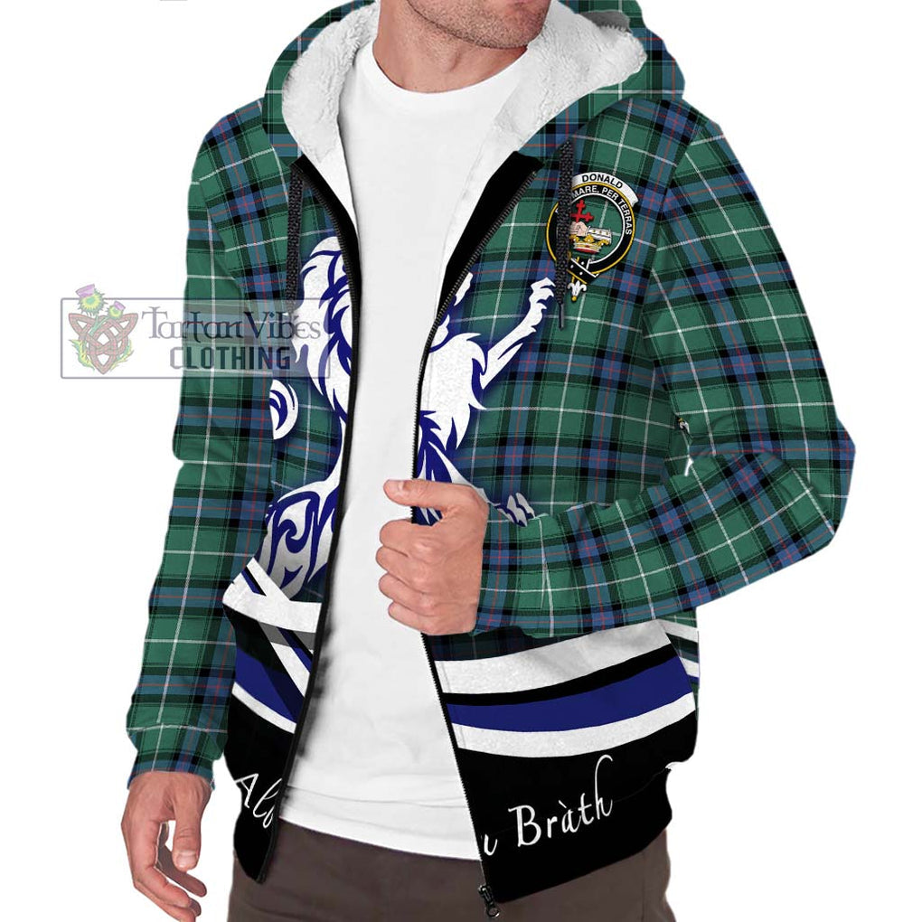 Donald of the Isles Hunting Ancient Tartan Sherpa Hoodie with Alba Gu Brath Regal Lion Emblem Unisex S - Tartanvibesclothing Shop