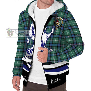 Donald of the Isles Hunting Ancient Tartan Sherpa Hoodie with Alba Gu Brath Regal Lion Emblem