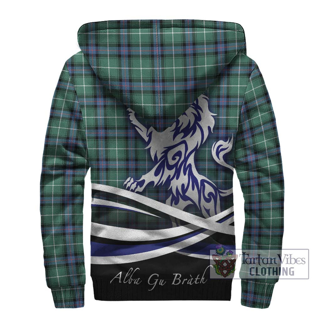 Donald of the Isles Hunting Ancient Tartan Sherpa Hoodie with Alba Gu Brath Regal Lion Emblem - Tartanvibesclothing Shop