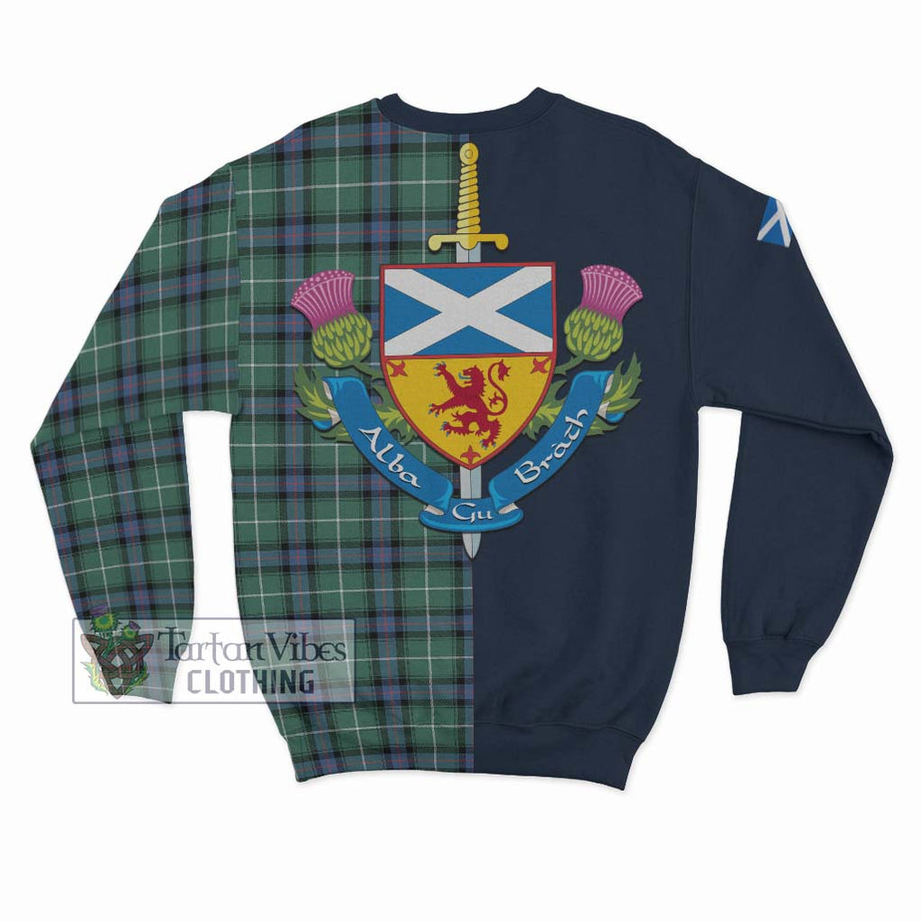 Tartan Vibes Clothing Donald of the Isles Hunting Ancient Tartan Sweatshirt with Scottish Lion Royal Arm Half Style