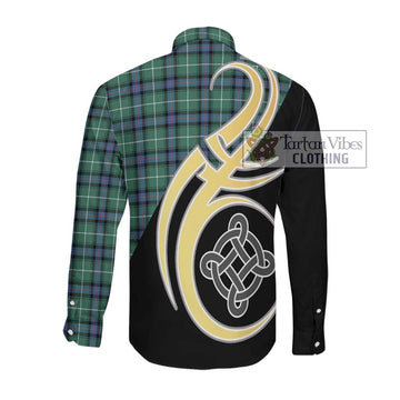 Donald of the Isles Hunting Ancient Tartan Long Sleeve Button Shirt with Family Crest and Celtic Symbol Style