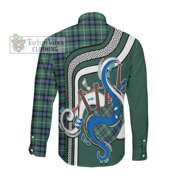 Donald of the Isles Hunting Ancient Tartan Long Sleeve Button Shirt with Epic Bagpipe Style