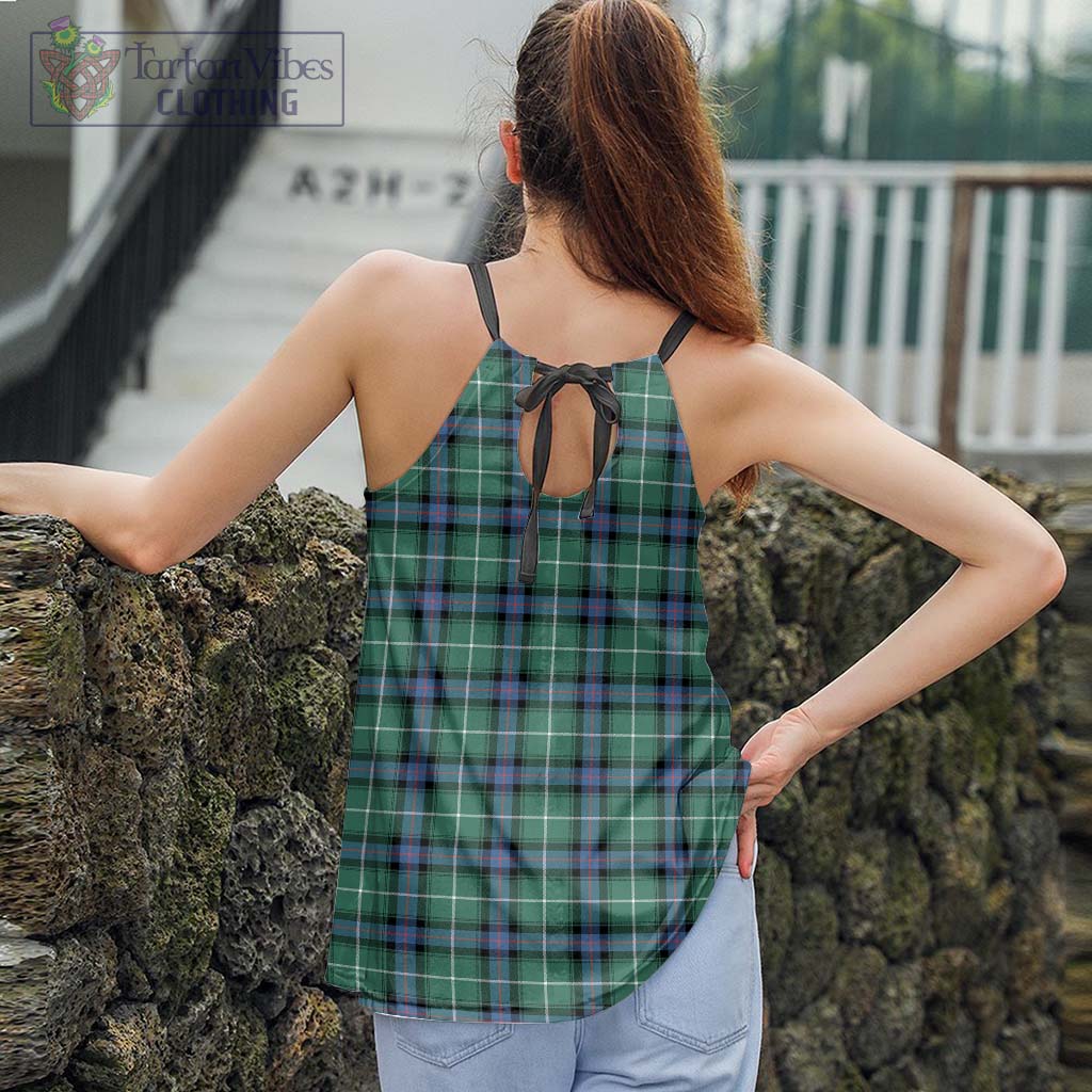 Tartan Vibes Clothing Donald of the Isles Hunting Ancient Tartan Loose Halter Neck Camisole