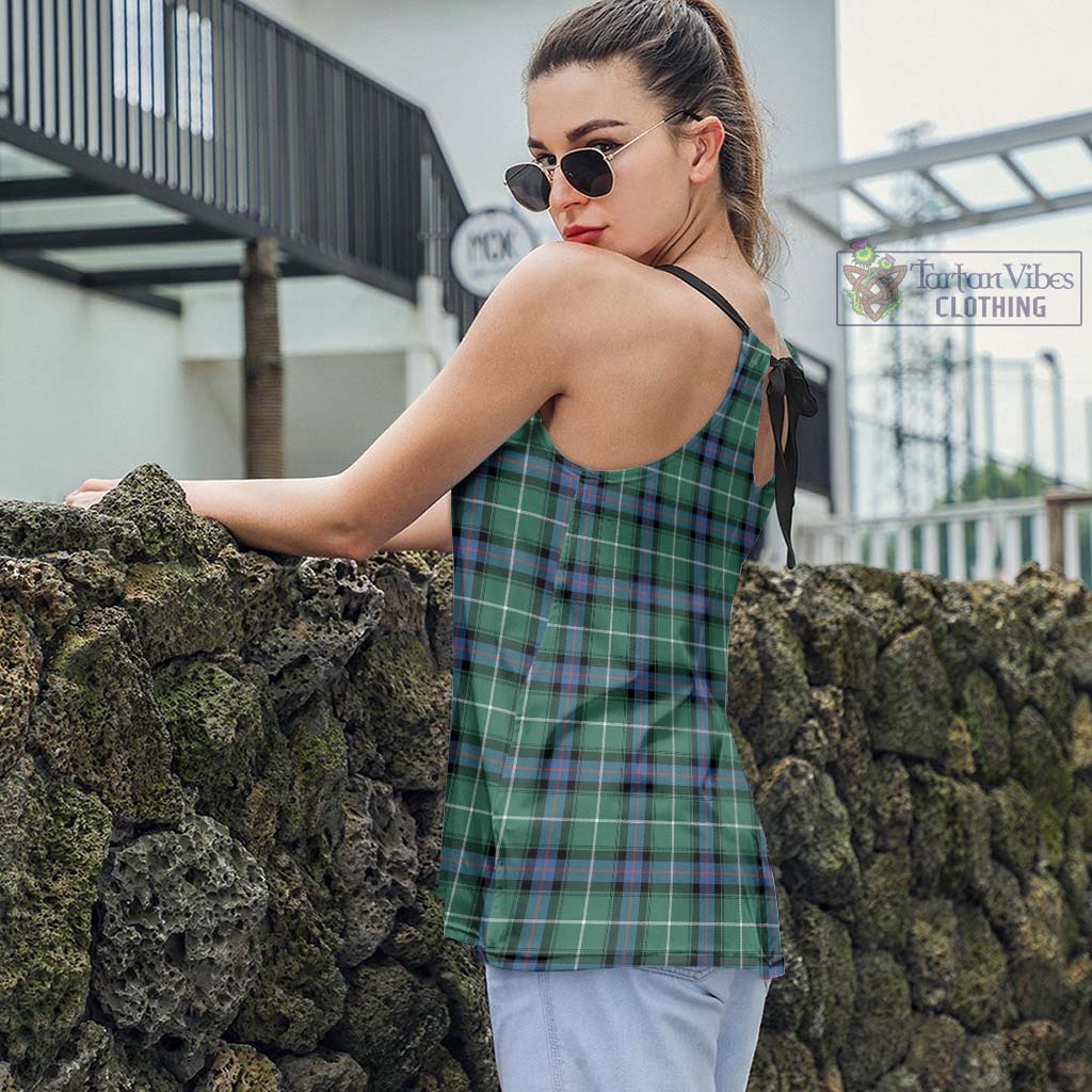 Tartan Vibes Clothing Donald of the Isles Hunting Ancient Tartan Loose Halter Neck Camisole