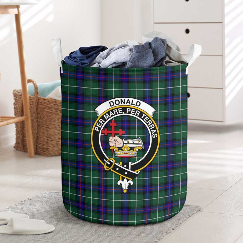 Donald of the Isles Hunting Modern Tartan Laundry Basket with Family Crest One Size - Tartanvibesclothing Shop