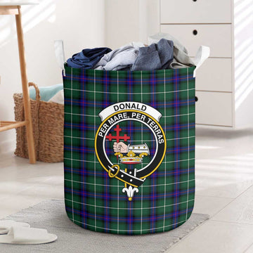 Donald of the Isles Hunting Modern Tartan Laundry Basket with Family Crest