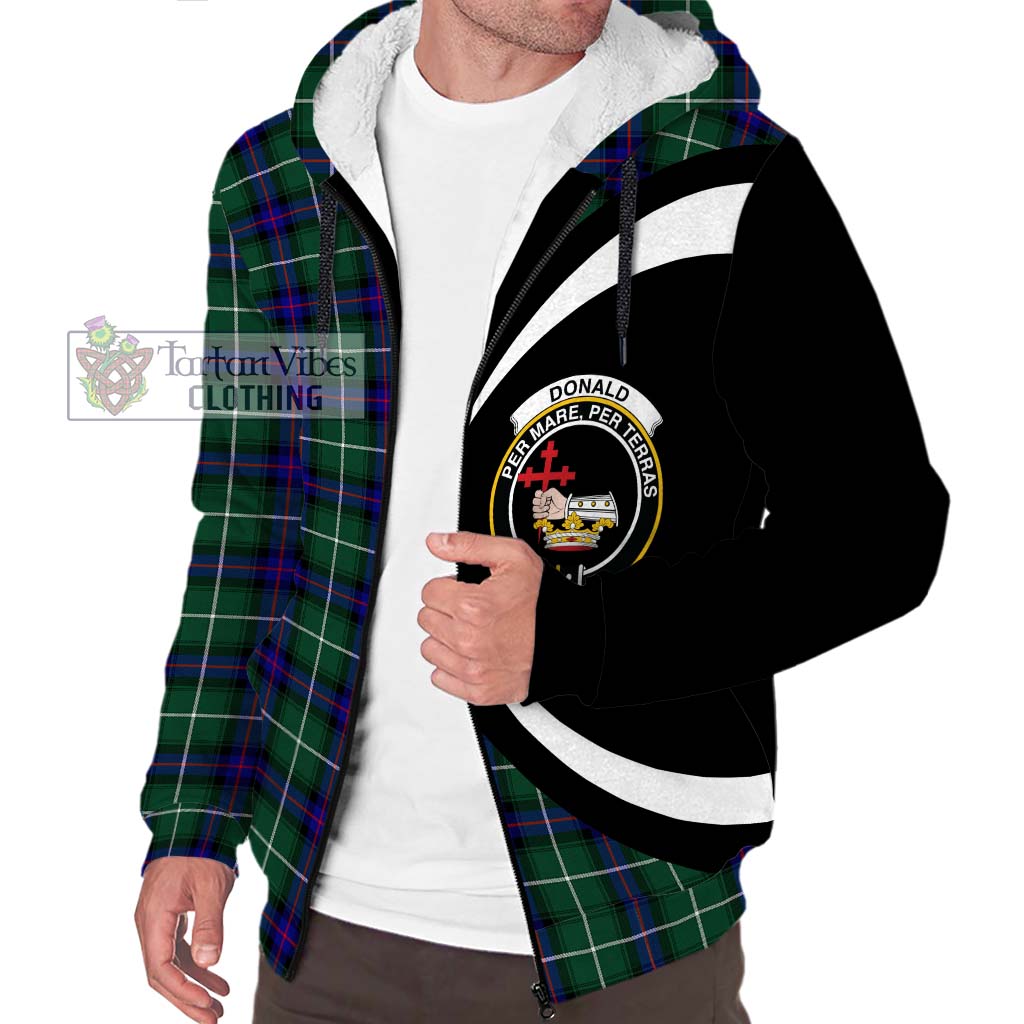 Donald of the Isles Hunting Modern Tartan Sherpa Hoodie with Family Crest Circle Style Unisex S - Tartan Vibes Clothing