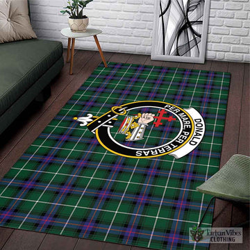Donald of the Isles Hunting Modern Tartan Area Rug with Family Crest
