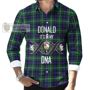 Donald of the Isles Hunting Modern Tartan Long Sleeve Button Shirt with Family Crest DNA In Me Style