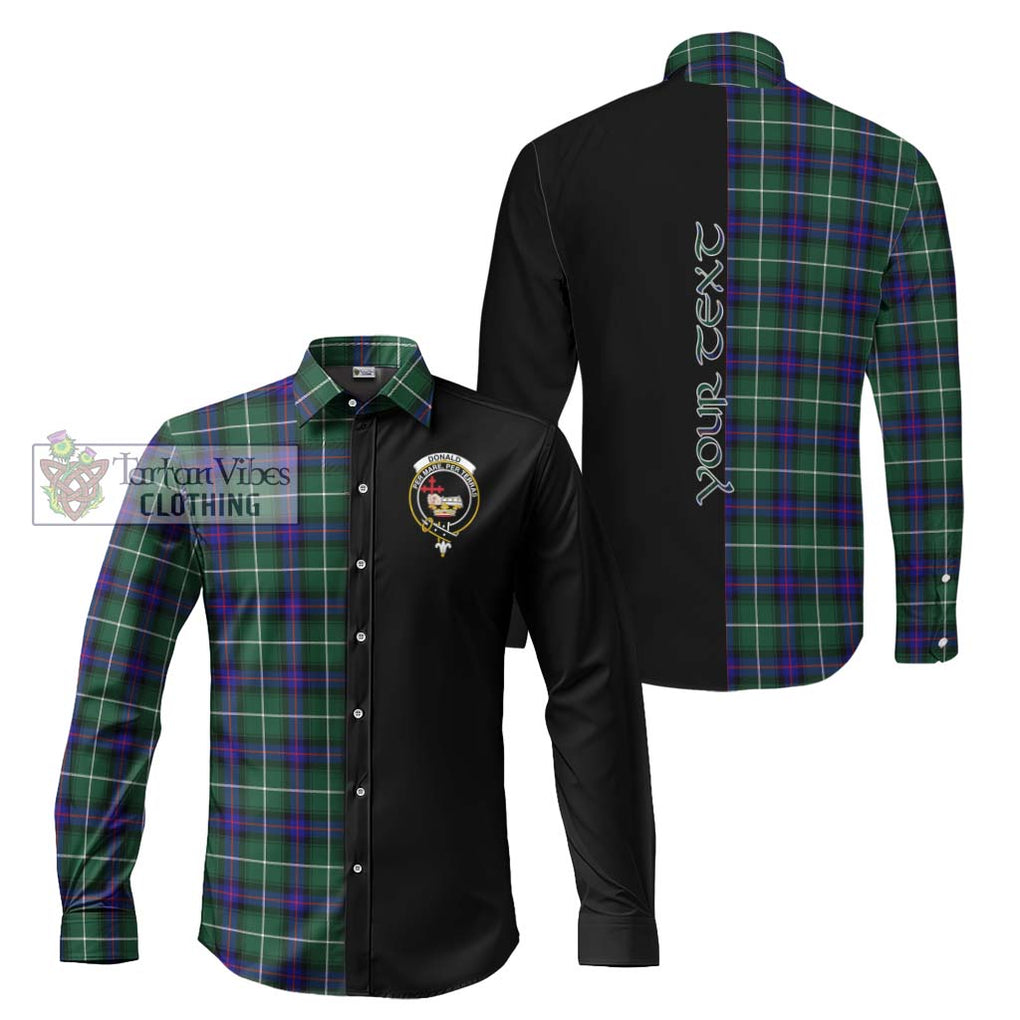 Donald of the Isles Hunting Modern Tartan Long Sleeve Button Shirt with Family Crest and Half Of Me Style Men's Shirt S - Tartanvibesclothing Shop