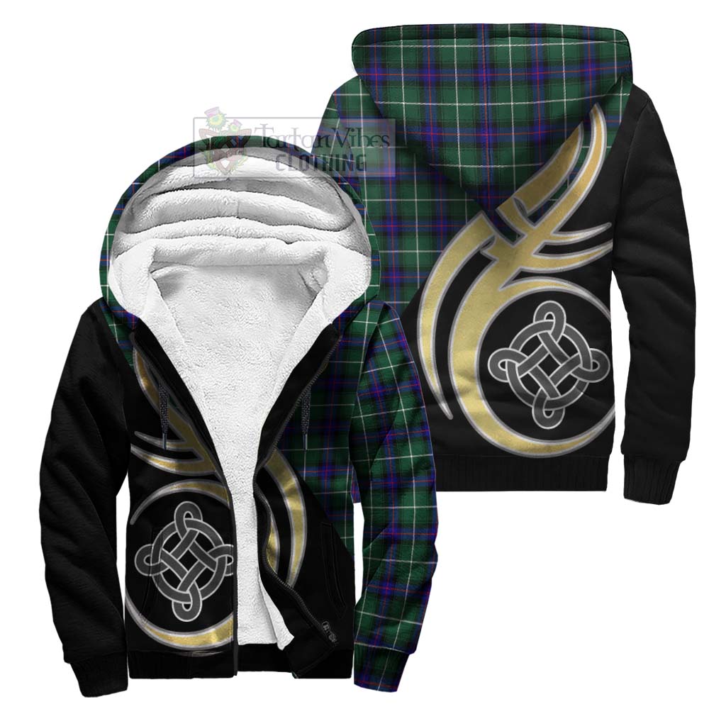 Donald of the Isles Hunting Modern Tartan Sherpa Hoodie with Family Crest and Celtic Symbol Style Unisex S - Tartan Vibes Clothing