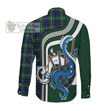 Donald of the Isles Hunting Modern Tartan Long Sleeve Button Shirt with Epic Bagpipe Style