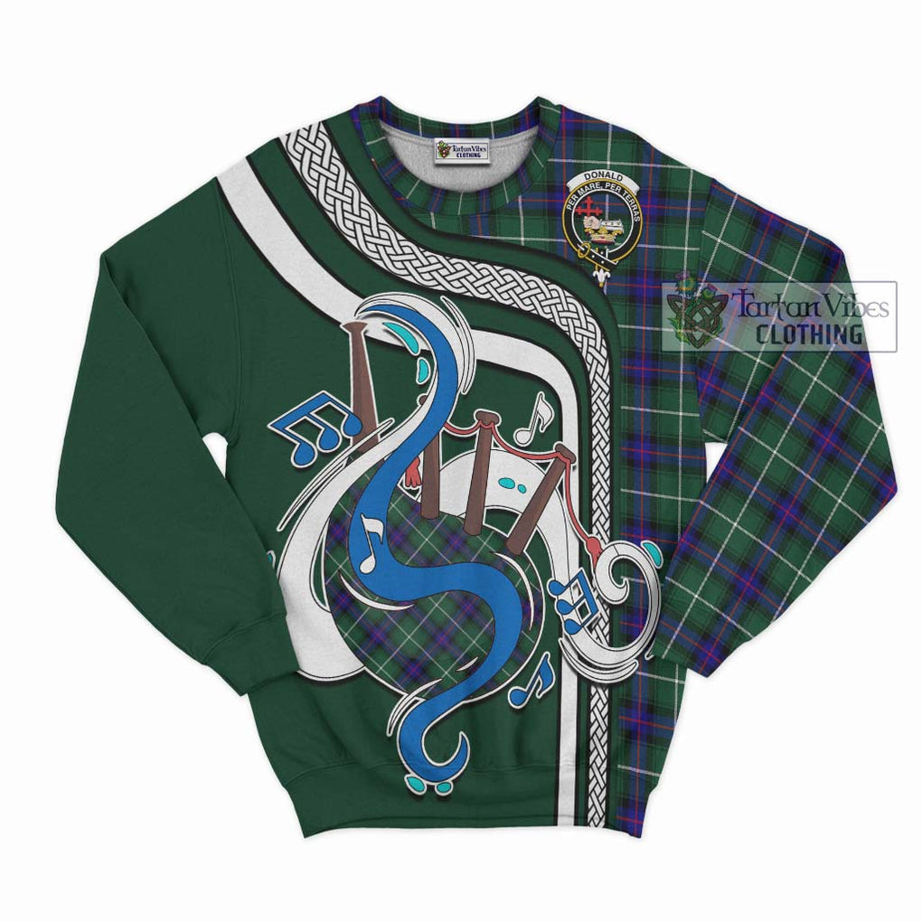 Donald of the Isles Hunting Modern Tartan Sweatshirt with Epic Bagpipe Style - Tartanvibesclothing Shop