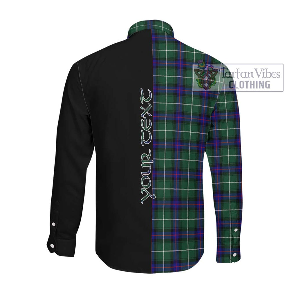 Donald of the Isles Hunting Modern Tartan Long Sleeve Button Shirt with Family Crest and Half Of Me Style Men's Shirt - Tartanvibesclothing Shop