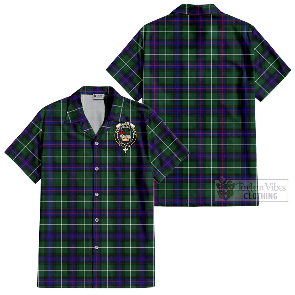 Donald of the Isles Hunting Modern Tartan Cotton Hawaiian Shirt with Family Crest Kid - Tartan Vibes Clothing