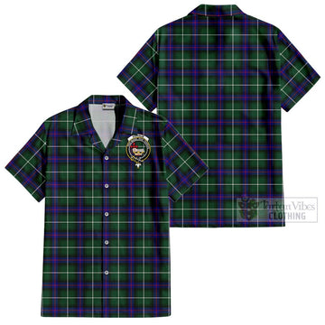 Donald of the Isles Hunting Modern Tartan Cotton Hawaiian Shirt with Family Crest