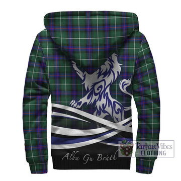 Donald of the Isles Hunting Modern Tartan Sherpa Hoodie with Alba Gu Brath Regal Lion Emblem