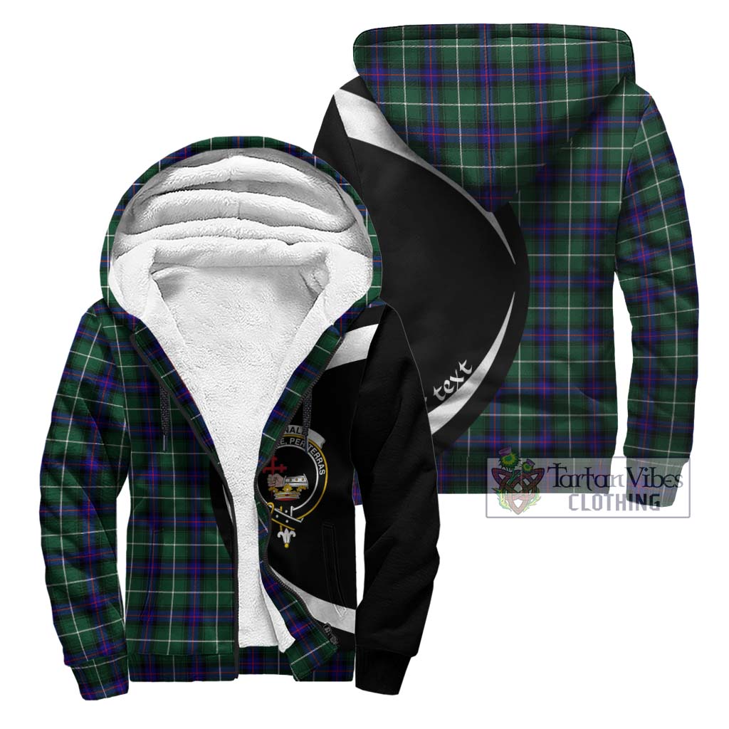 Donald of the Isles Hunting Modern Tartan Sherpa Hoodie with Family Crest Circle Style Unisex - Tartan Vibes Clothing