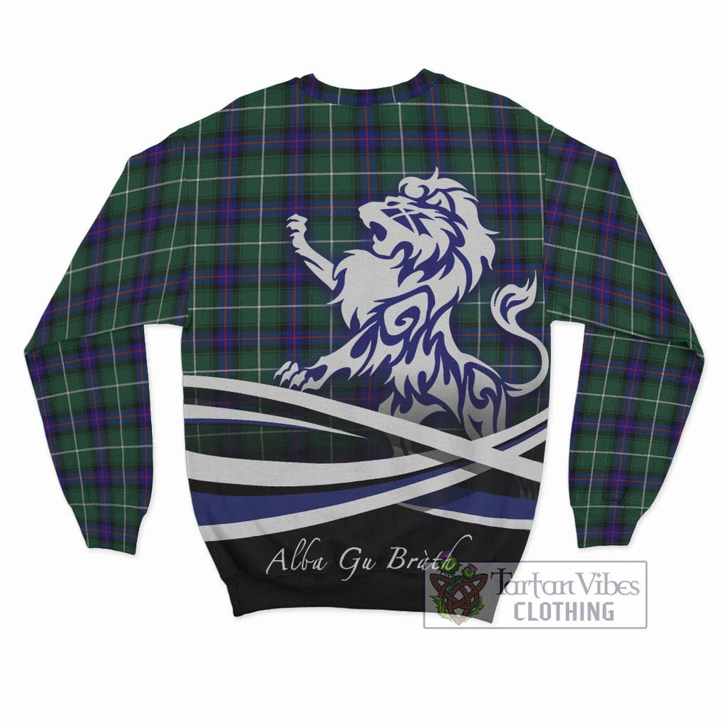 Donald of the Isles Hunting Modern Tartan Sweatshirt with Alba Gu Brath Regal Lion Emblem - Tartanvibesclothing Shop