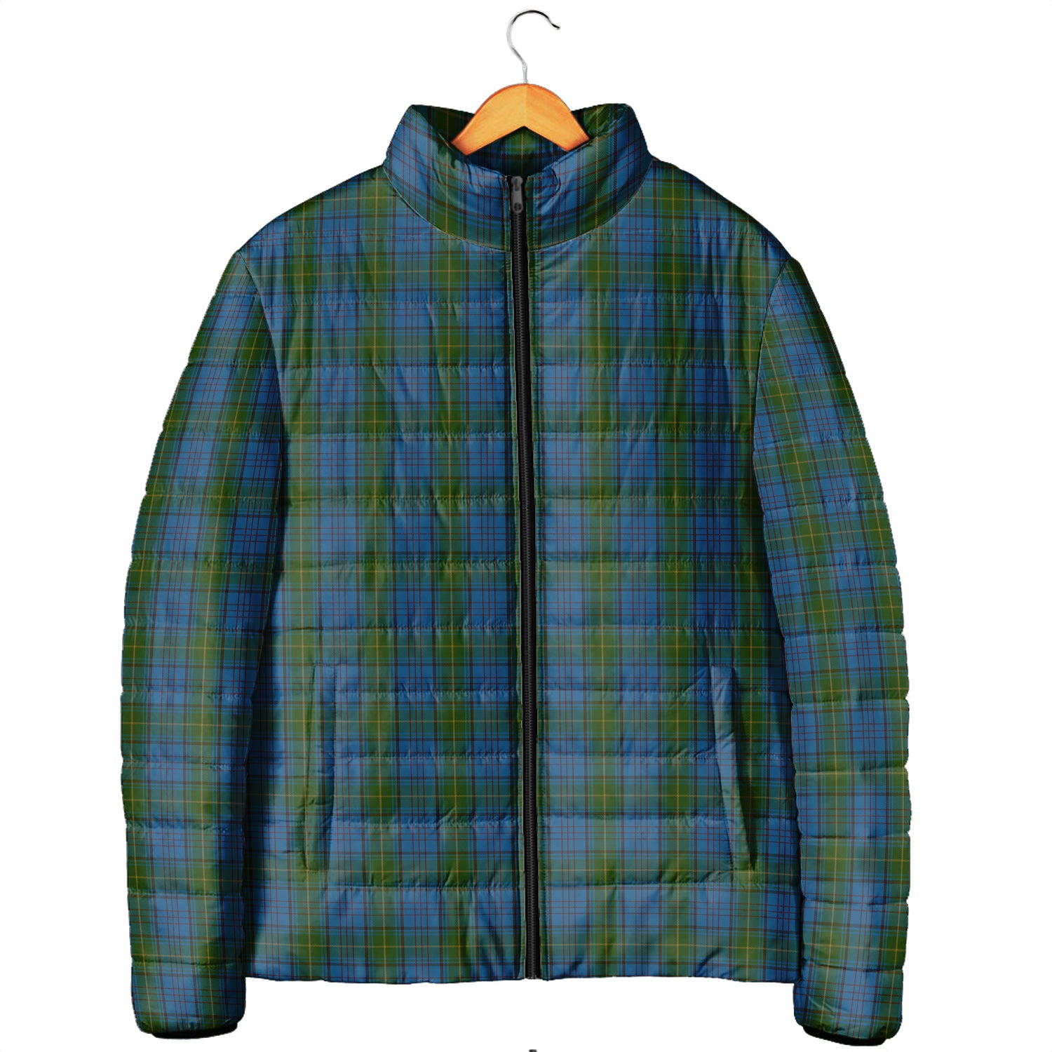 Donegal County Ireland Tartan Padded Jacket Men's Padded Jacket - Tartan Vibes Clothing