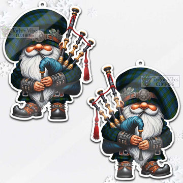 Donegal County Ireland Tartan Bagpiper Gnome Christmas Ornament