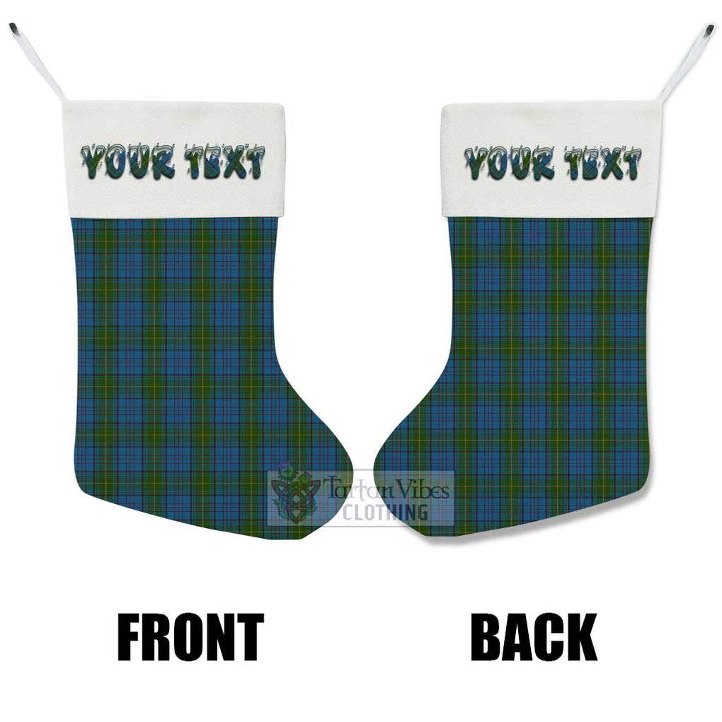 Tartan Vibes Clothing Donegal County Ireland Tartan Christmas Stocking with Personalized Text