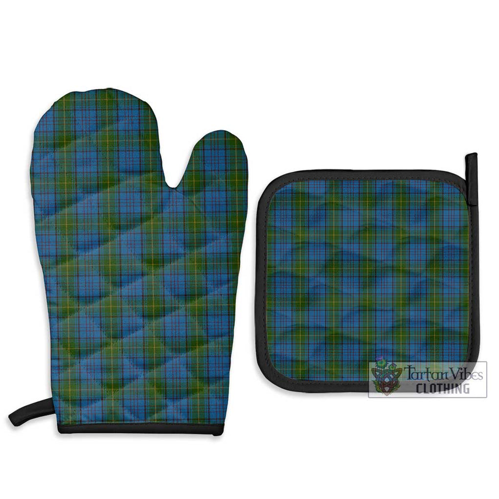 Donegal County Ireland Tartan Combo Oven Mitt & Pot-Holder Combo 1 Oven Mitt & 2 Pot-Holder Black - Tartan Vibes Clothing