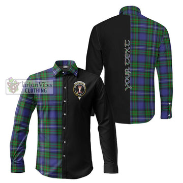 Donnachaidh Tartan Long Sleeve Button Shirt with Family Crest and Half Of Me Style