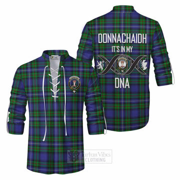 Donnachaidh Tartan Ghillie Kilt Shirt with Family Crest DNA In Me Style