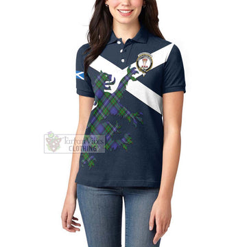 Donnachaidh Tartan Lion Rampant Women's Polo Shirt  Proudly Display Your Heritage with Alba Gu Brath and Clan Name